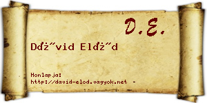 Dávid Előd névjegykártya